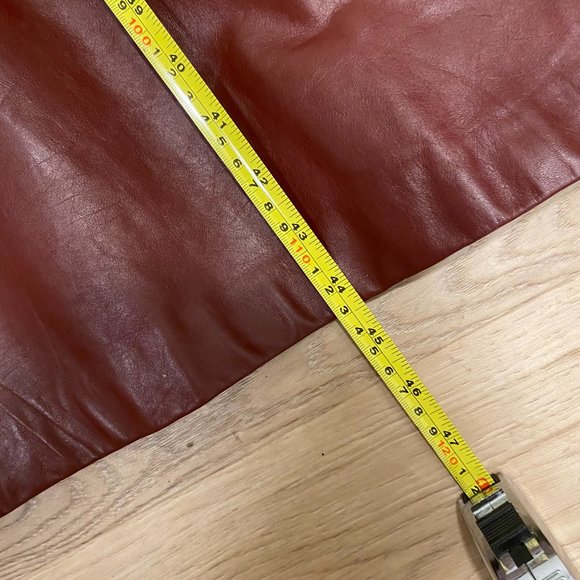 Brown/Burgundy Genuine Leather Trench Coat - Picture 6 of 6